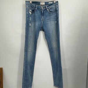 Frame Barkley Cotton Stretch L’ Homme Skinny Distressed Denim Jeans Size 32